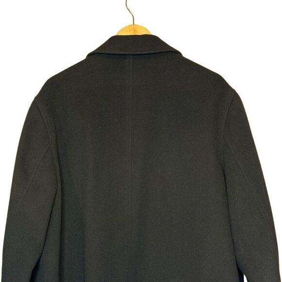 Pronto Uomo black wool and cashmere blend button up coat size L - Picture 5 of 15